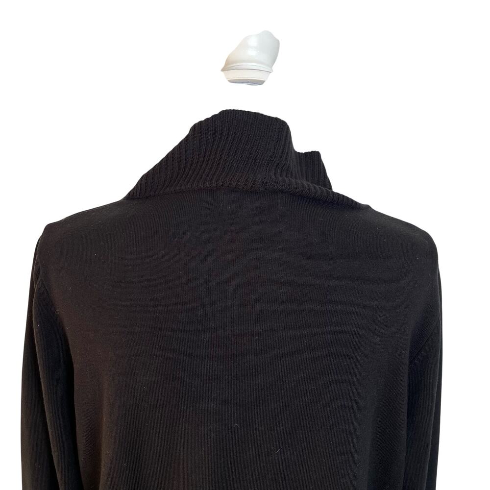 Carmen Marc Valvo Cardigan Women's XL Black Gold Zipper Cuffs Dressy Topper - Picture 7 of 10